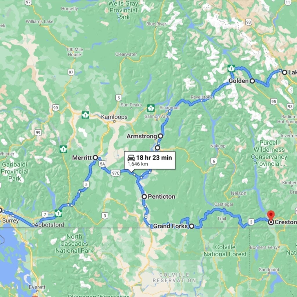 cross-canada road trip map-BC