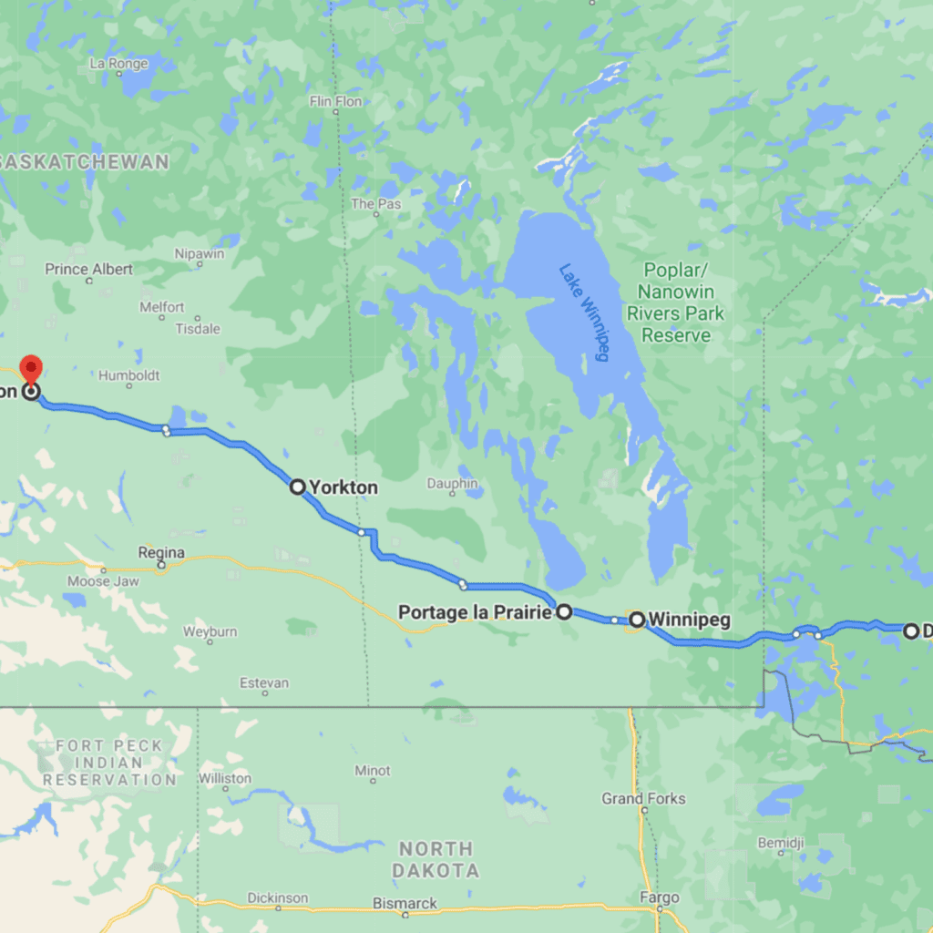 cross-canada road trip map-Prairies