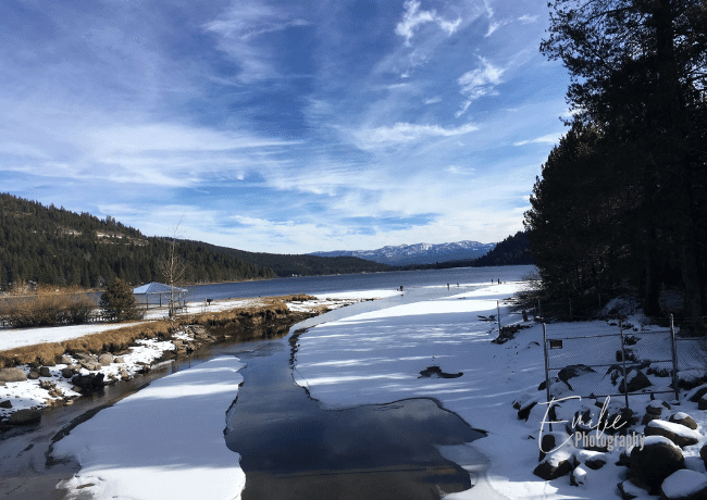 donner lake in the winter