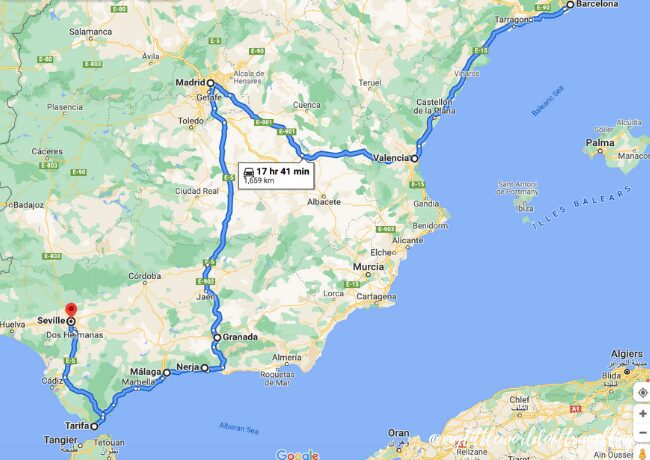 spain-itinerary-14-days-map