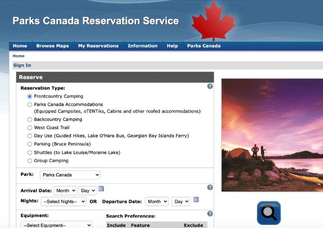parks-canada-reservation-system