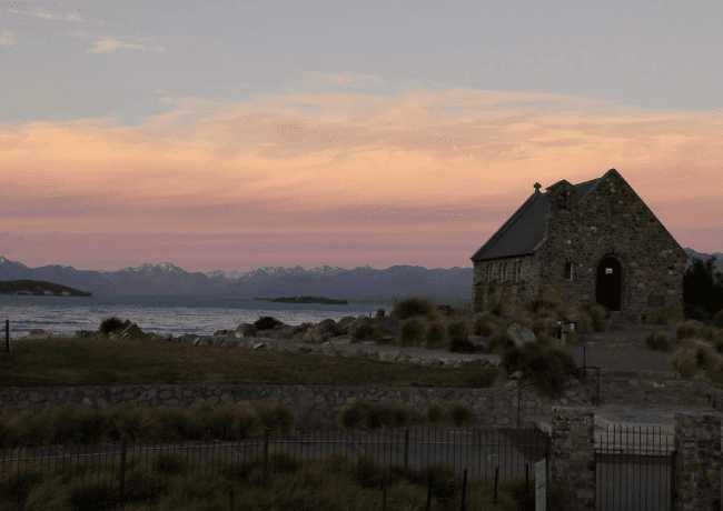 Sunset in Lake Tekapo during our 10 Day South Island New Zealand itinerary.