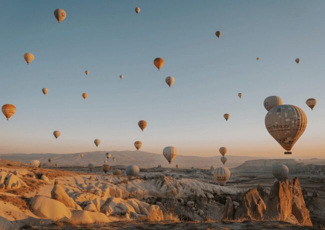 Jaw-dropping hot air balloon ride at sunrise. Only in Turkey!! 