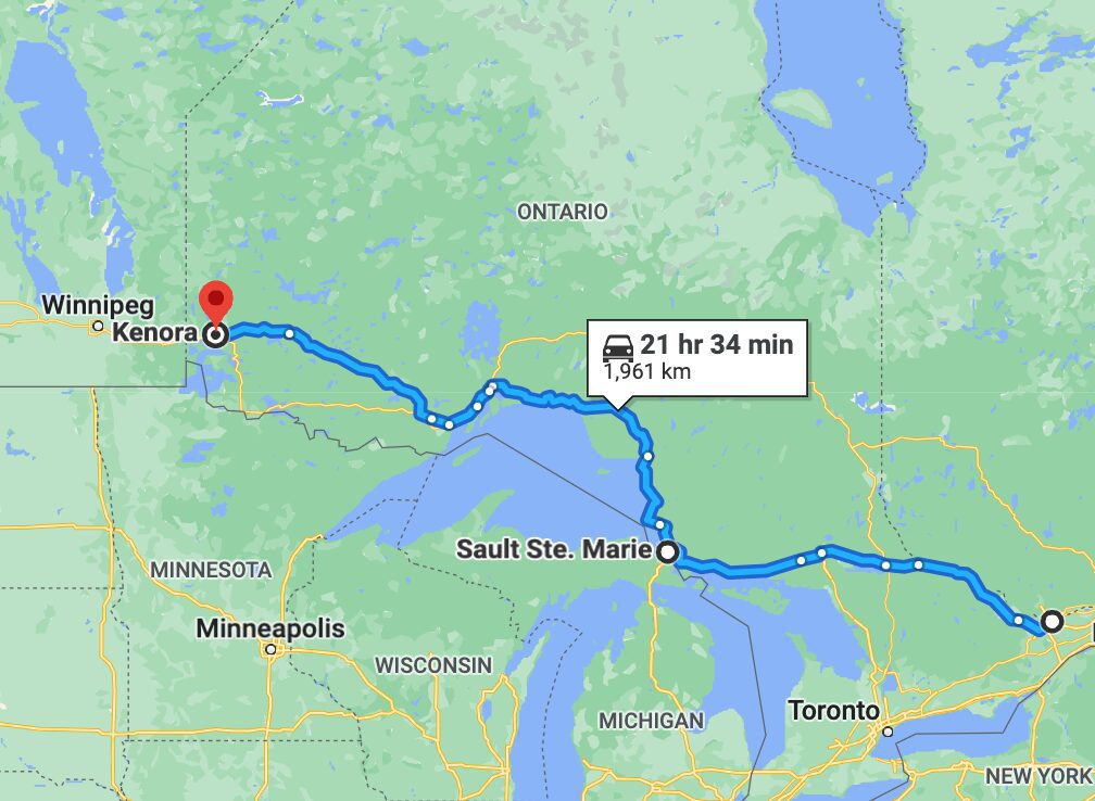 Cross Canada Road Trip Map: Ontario Section