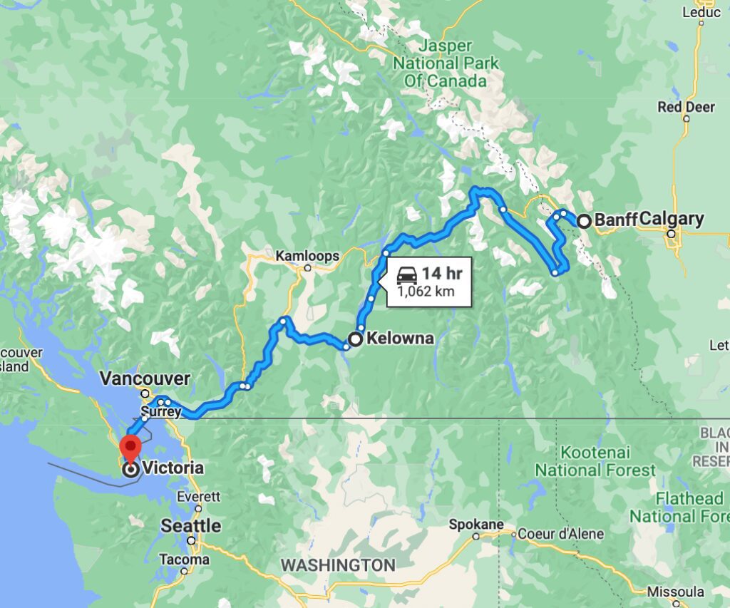 Cross Canada Road Trip Map: BC Section