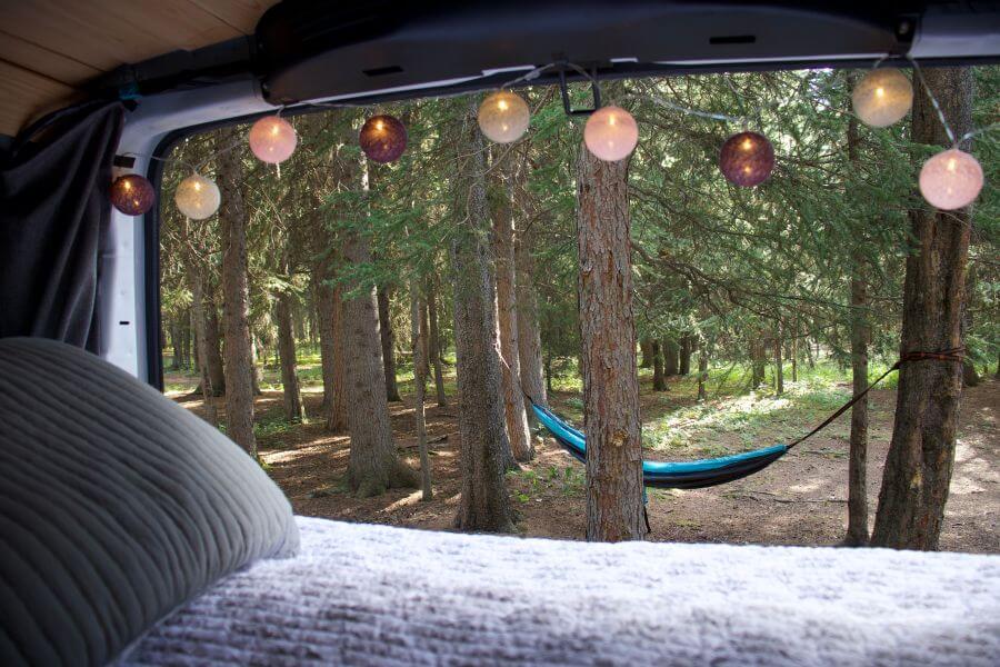 Beautiful Car Camping Set Up With Lights