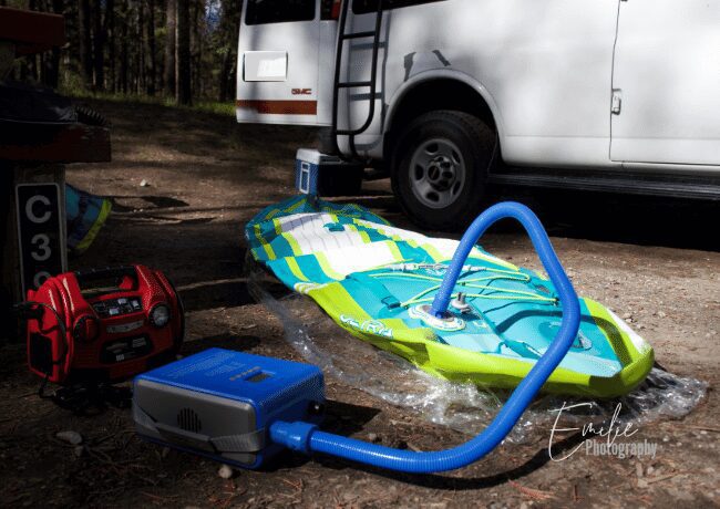 Using the electric pump set in iRocker paddle board.
