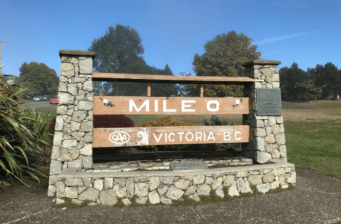 Mile 0 in Victoria, BC, is a significant landmark and the starting point of the world-famous Trans-Canada Highway.