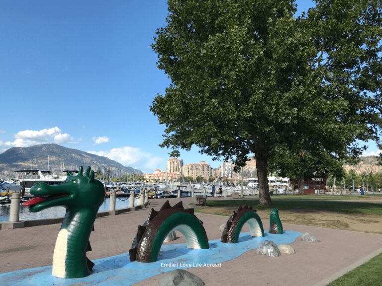 the famous Ogopoyo monster at the marina in downtown Kelowna