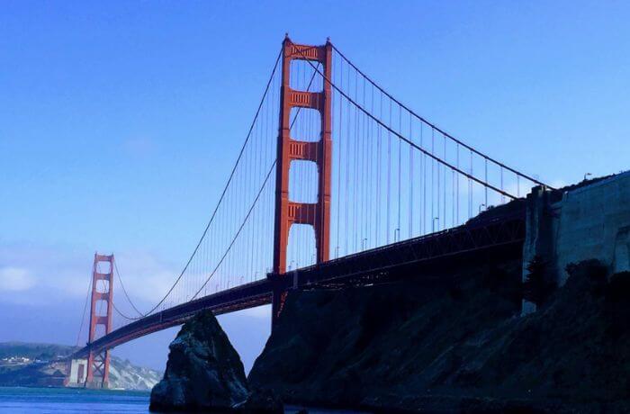 Take a memorable bike ride across the iconic Golden Gate Bridge, a stunning San Francisco to Marin view.
