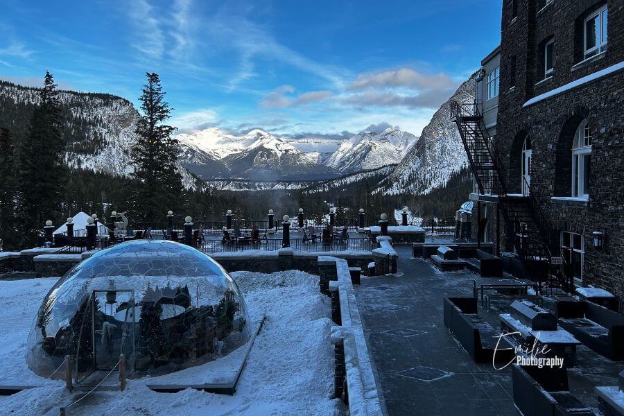 Canadian Rockies in the Winter - View from Fairmont Banff Spring Patio