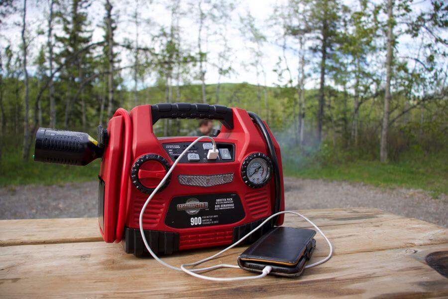 Using a portable power station to charge our electronics