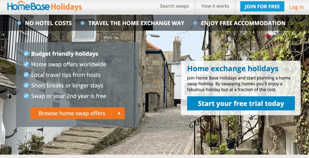 Home Base Holidays website screenshot