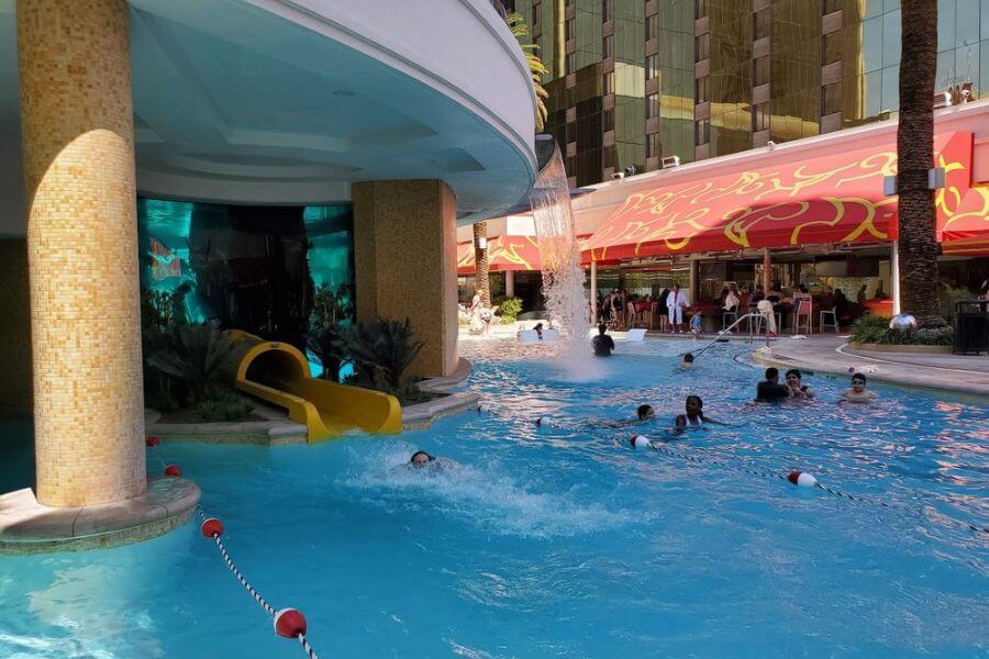 The pool complex at the Golden Nugget