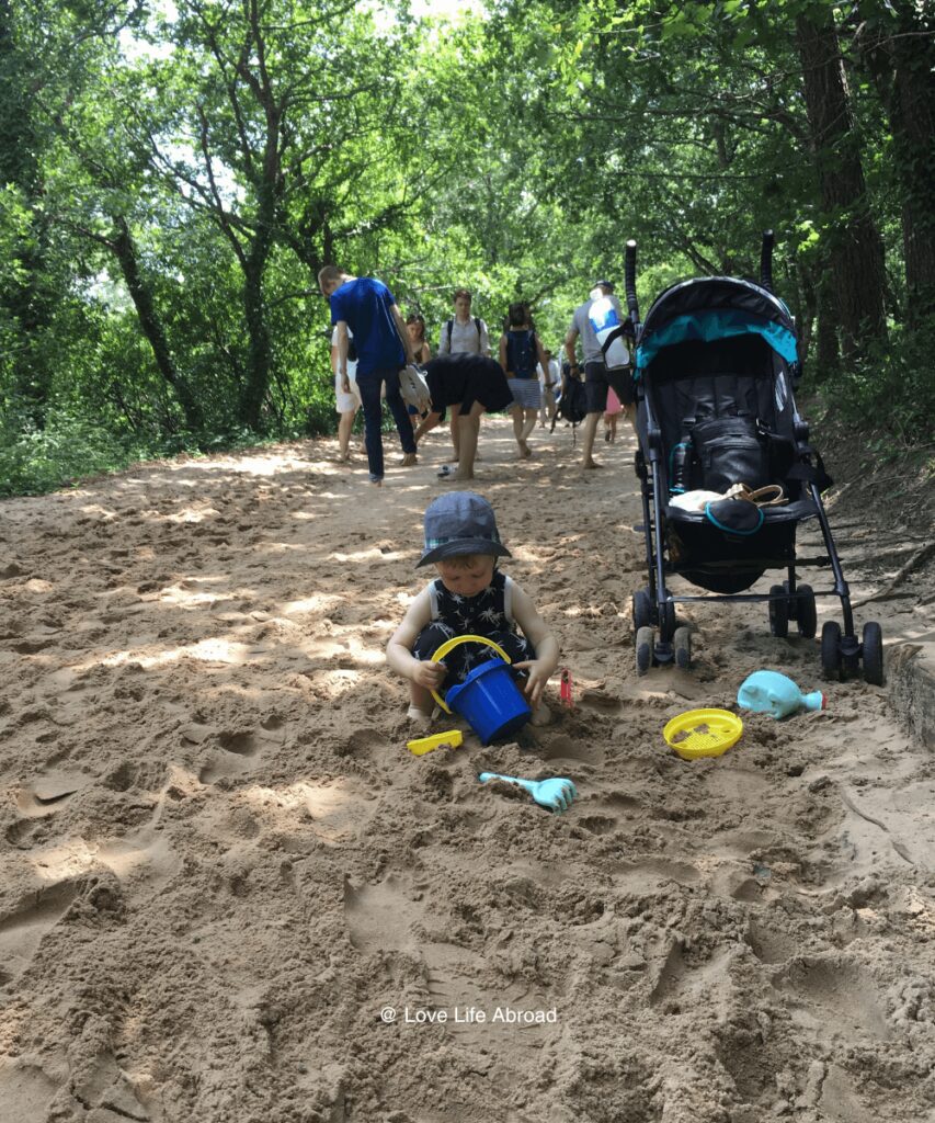 Summer Infant 3D was not ideal in the sand but we made it work