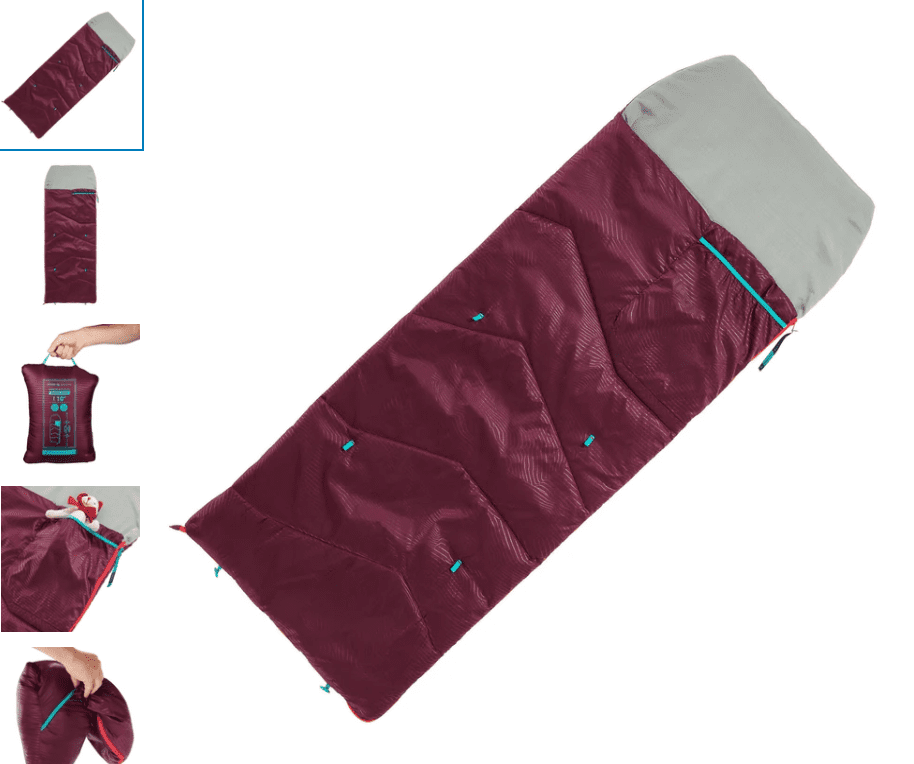 Keep your little one cozy and snug during camping trips with this specially designed, child-friendly sleeping bag- MH 100 from Decathlon.