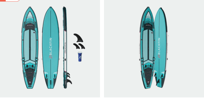 BLACKFIN MODEL V 2023 Inflatable Paddle Board in color Teal Fuchsia- Premium SUP with Triple Layer PVC Construction, Built-in Carbon Rail, and Reinforced Seams for ultimate performance and durability on the water.