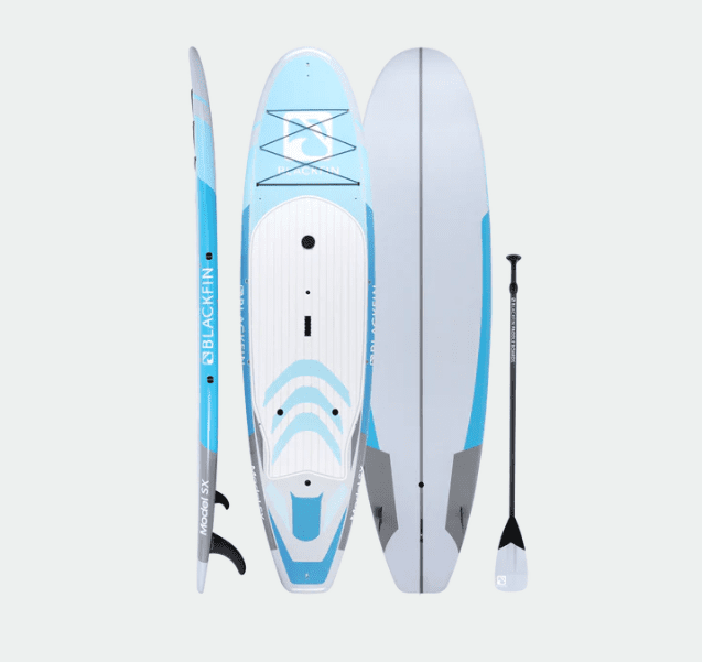 BLACKFIN HARD BOARD MODEL SX - Gray with BlackRock Construction, featuring a 1.3mm Poly Carbonate ABS outer shell for maximum durability and performance.