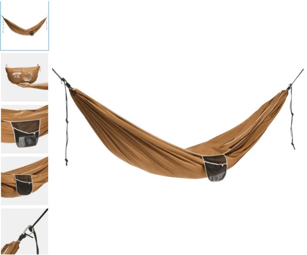 Experience ultimate relaxation and comfort with this spacious and durable 2-person hammock from Decathlon's Ultim Comfort range, perfect for enjoying the outdoors together.