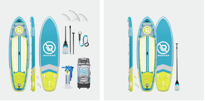 iRocker All-Around Ultra 10', high-performance inflatable paddle board for outdoor water activities.