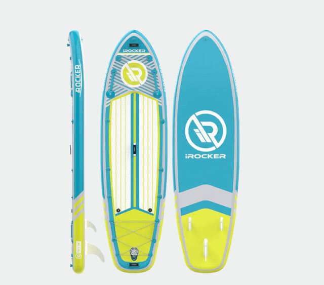 Rocker All-Around 10', versatile inflatable paddle board for outdoor water activities.