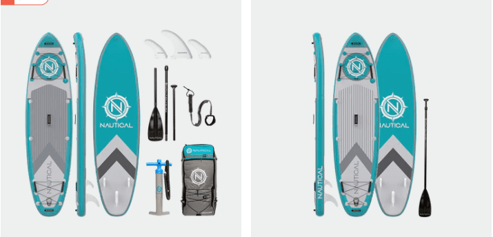 Nautical 10’6 Inflatable Paddle Board - A versatile and reliable water companion. Constructed with Dual-Layer, Military-Grade PVC for enhanced durability and performance.
