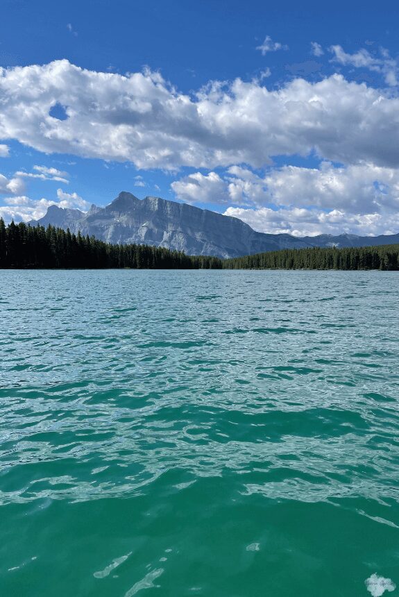 View of Mount Rundle from Two Jack Lake in Banff