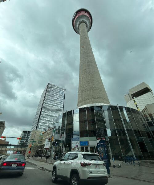 View of the Calgary Tower from the road