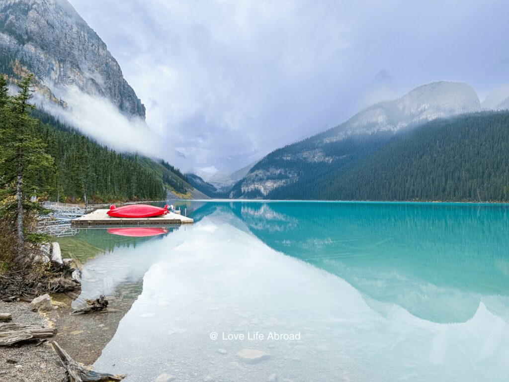 the iconic lake louise in Banff National Park