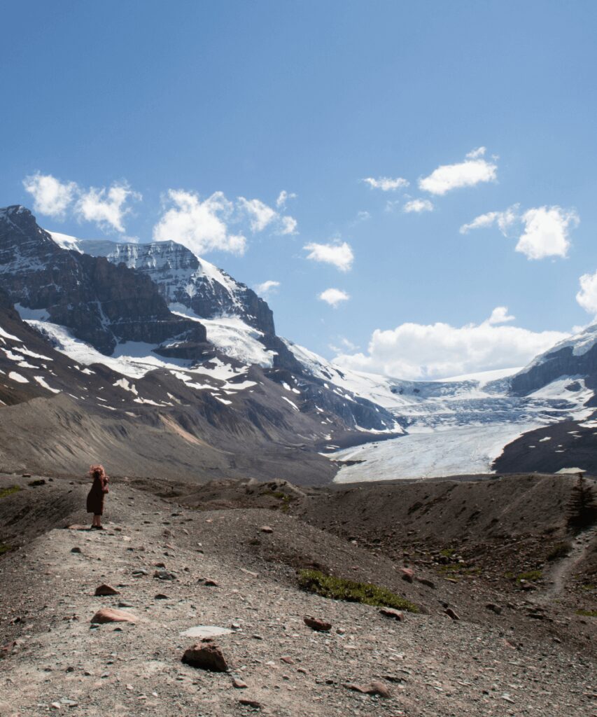 enjoying the Columbia icefields on the Icefields parkway