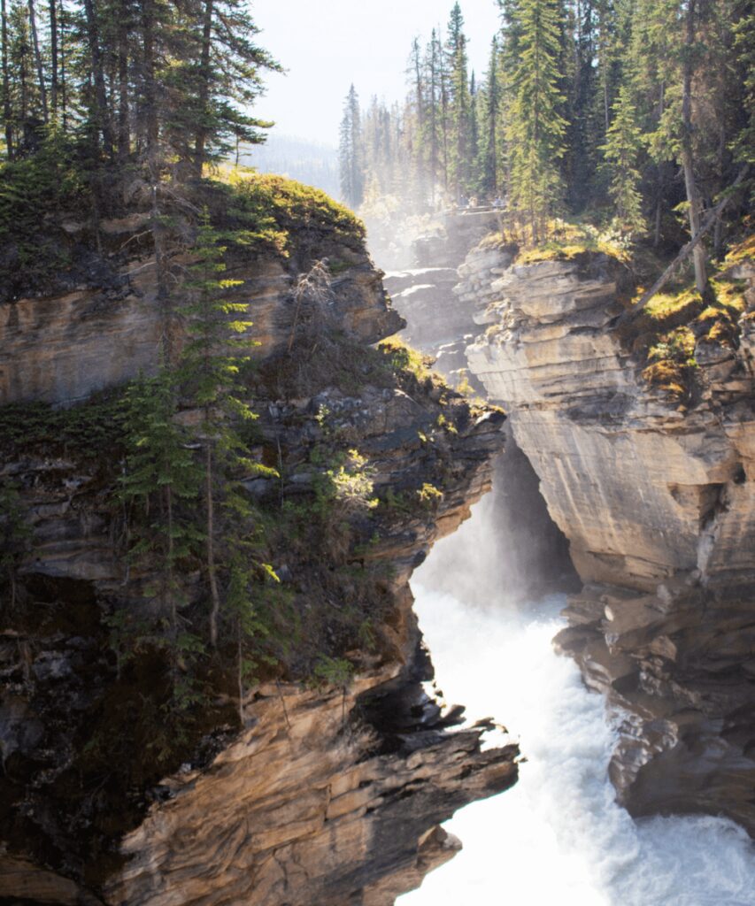 the beautiful Athabasca Falls on the Icefileds Parkway
