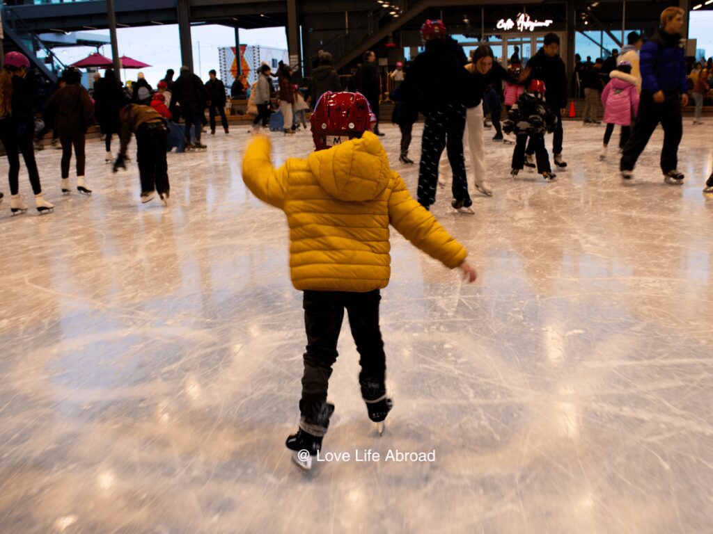 Ice skating at The Shipyard ice rink was a lot of fun Its crwoded but still fun