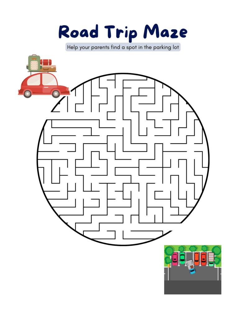 Kids Road Trip Activity Book Maze