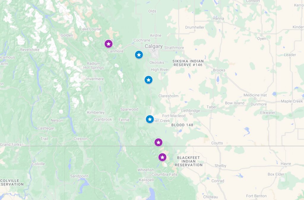 glacier national park to banff itinerary recap map