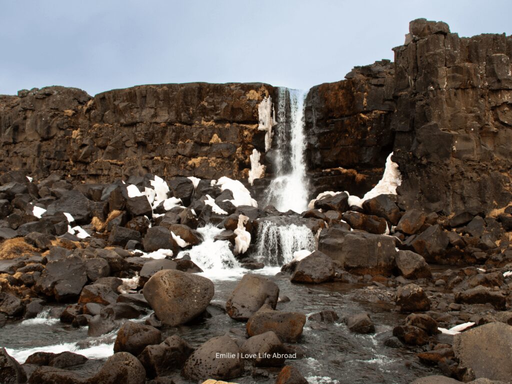 Öxarárfoss waterfall at Thingvellir National Park