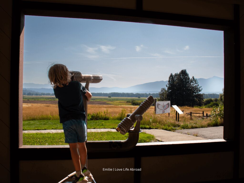 Spotting wildlife at the Kootenai Wildlife Refuge in Bonners Ferry